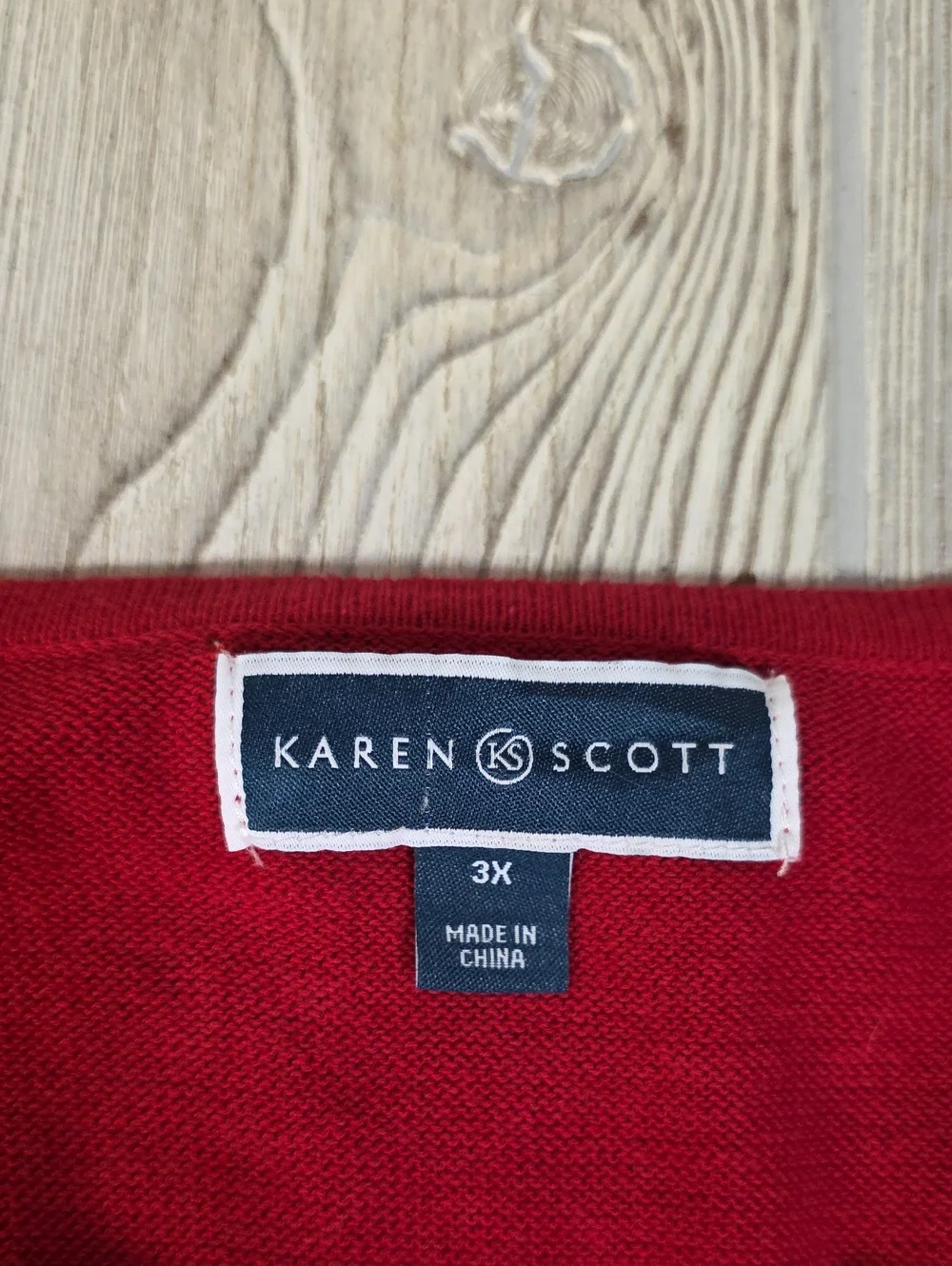 Karen Scott Red and Black Colorblock Tunic Sweater Womens Plus Size 3X NWT